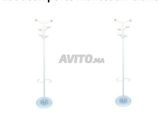 Lot deux Porte manteau blanc Manade 6 patères