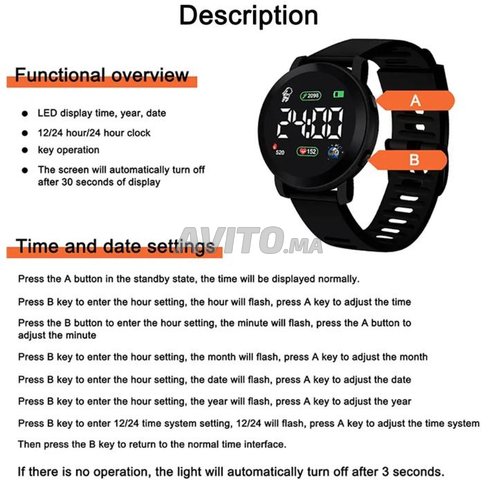 montre numérique sport 