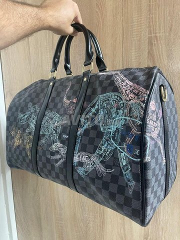 LOUIS VUITTON Damier Graphite Pixel Keepall Bandouliere 50 Gris 392599