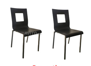 Lot deux Chaises restaurant Pedrali Wengé Inox