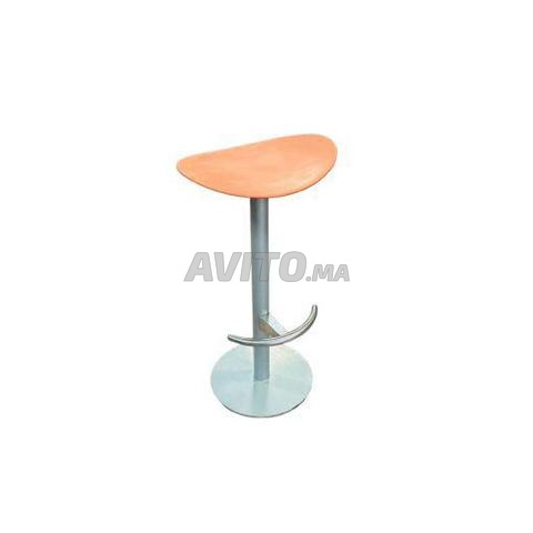 lot deux TABOURETS DE BAR COMA PVC ET METAL - 2