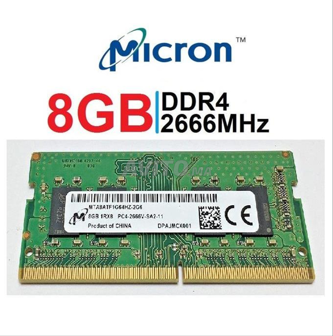 Barrette Mémoire MICRON 4Go DDR4 3200AA Pour Pc De Bureau