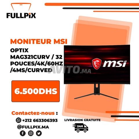 Moniteur MSI Optix MAG321CURV / 32 Pouces / 4K / 60Hz / 4ms / Curved