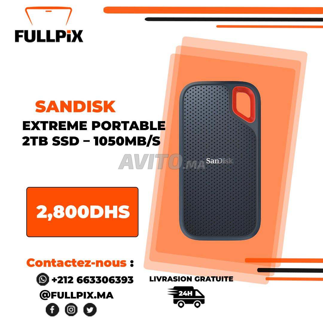 Disque dur portable SSD SanDisk PRO® V2 500 Go (SDSSDE61-500G-G25) prix  Maroc