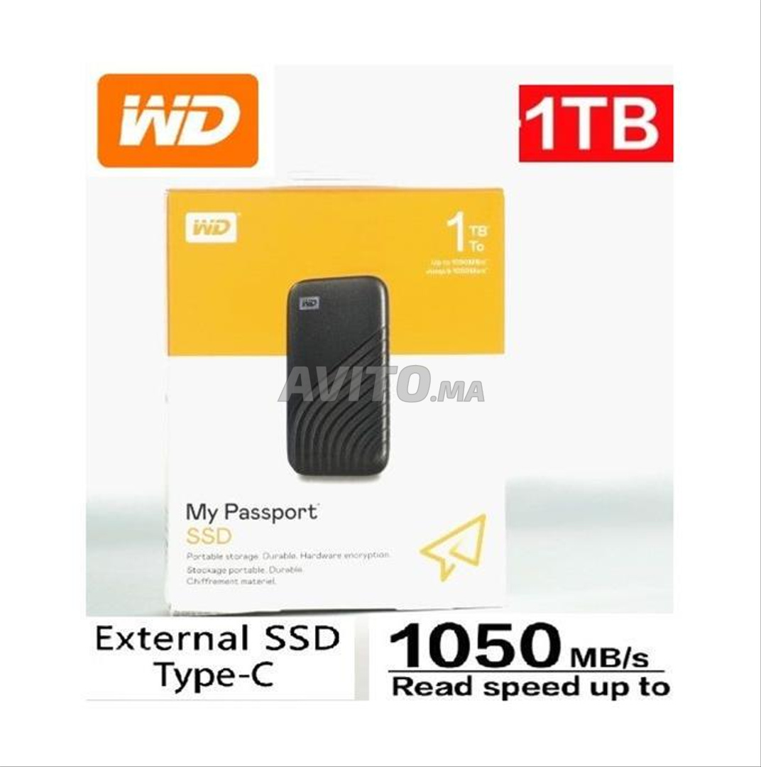 Disque dur externe WD My Passport SSD 500Go USB 3.1 avec cryptage