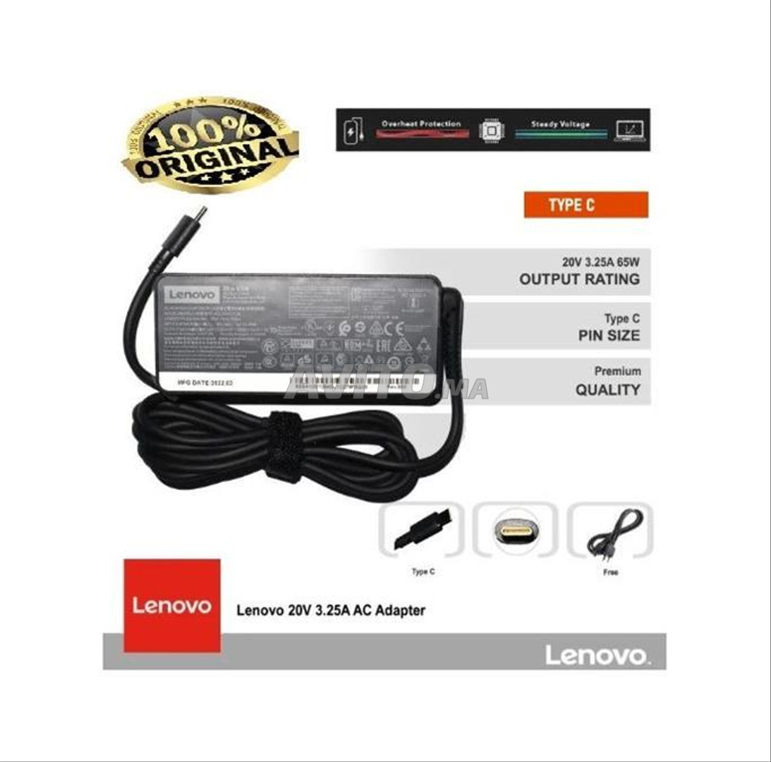 Lenovo Chargeur Lenovo YOGA 20V 2a / 3.25a (USB YOGA) + Câble - Prix pas  cher