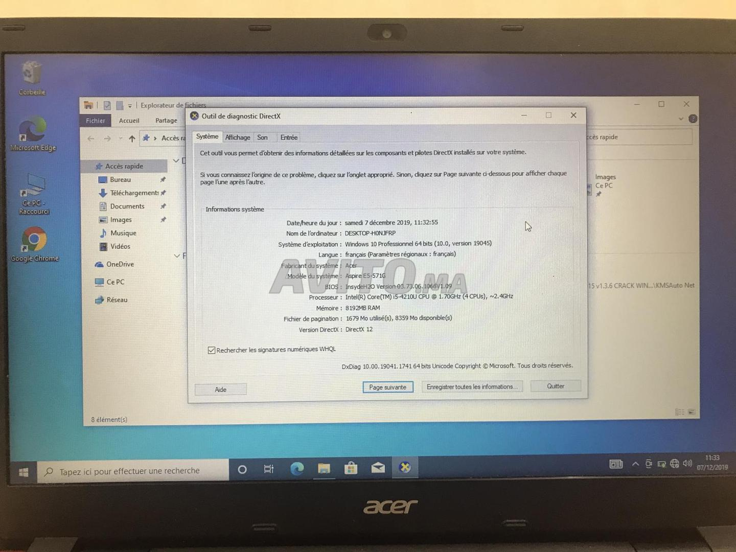 Pc portable Acer i5 I5-8256U Linux 4GB 1TB Maroc