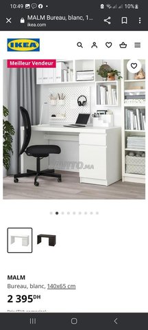 MALM Bureau, blanc, 140x65 cm - IKEA