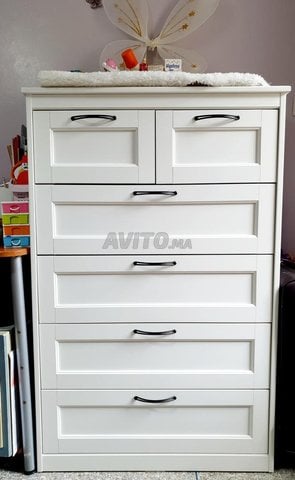commode IKEA SONGESAND 6 tiroirs blanc à vendre
