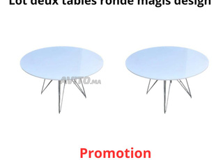 Lot de deux tables rondes Magis design 120cm