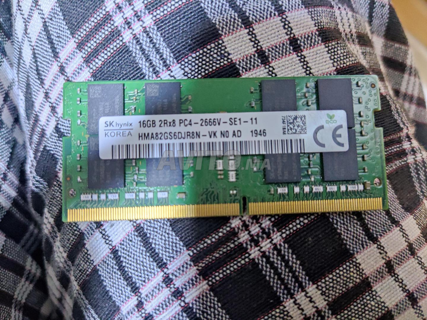 Barrette mémoire portable 16GB DDR4 2Rx8 PC4-2400T-SE1-11 SK HYNIX