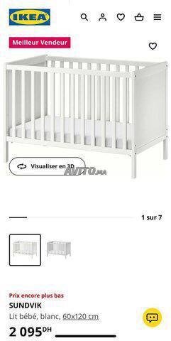 SUNDVIK Lit bébé, gris, 60x120 cm - IKEA