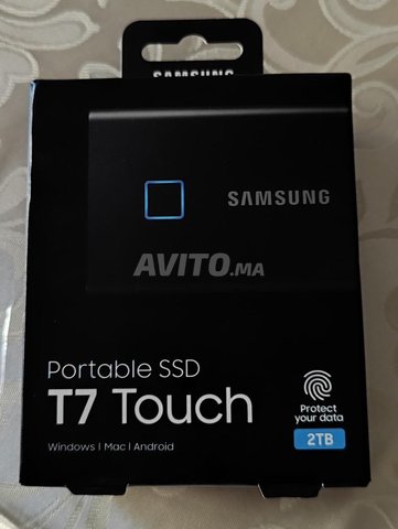 Disque dur ssd externe portable 2to t7 touch noir noir Samsung
