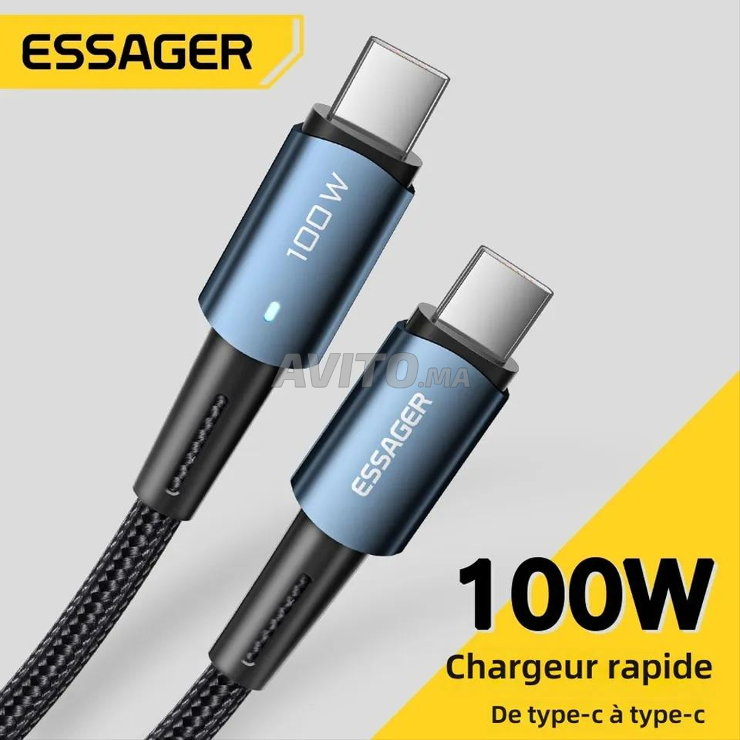 Chargeur Rapide USB-C PD 20W avec câble 2M USB-C vers Li