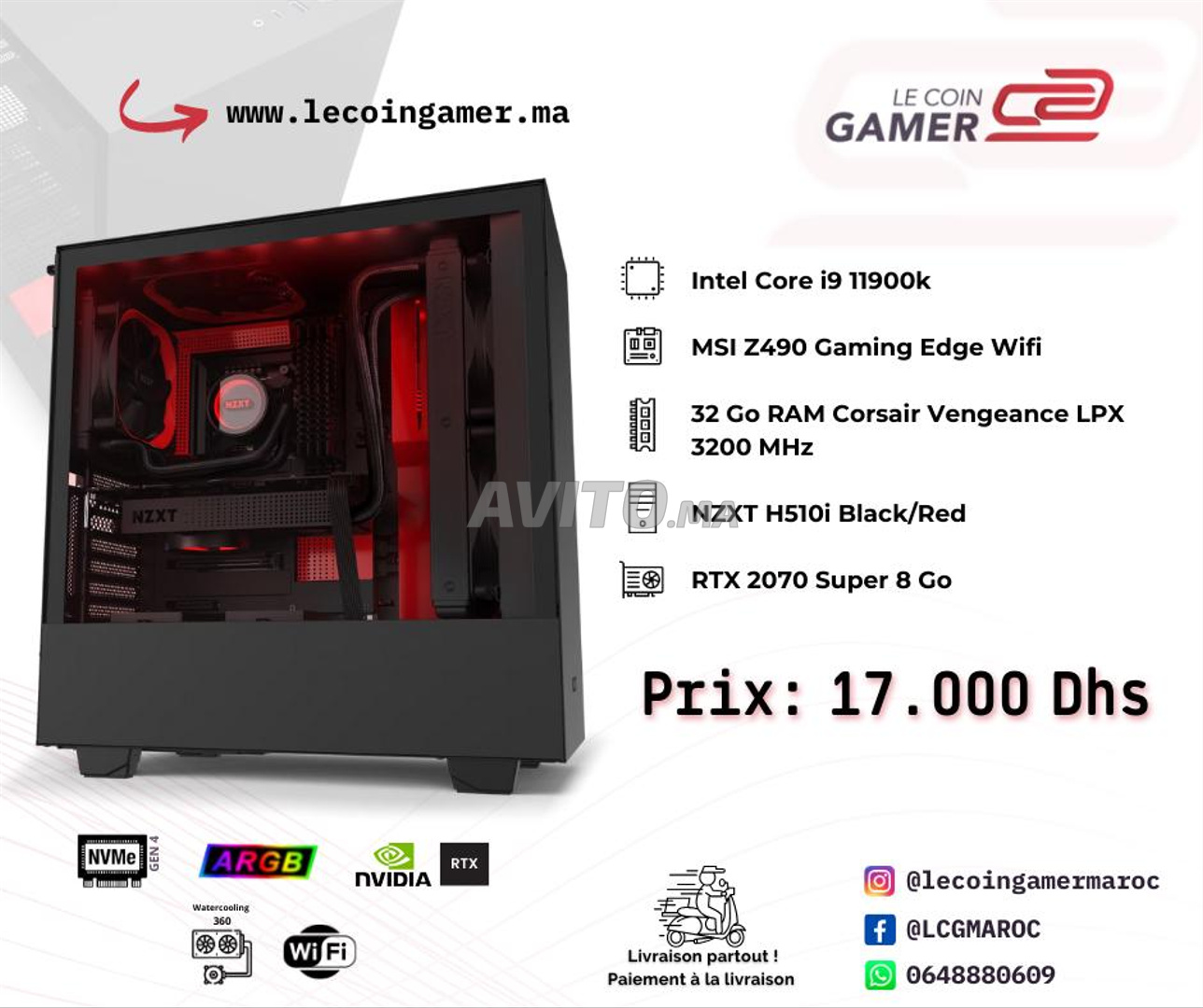 PC Gamer Intel i9 13900K RTX 4090 – Next Level PC Maroc