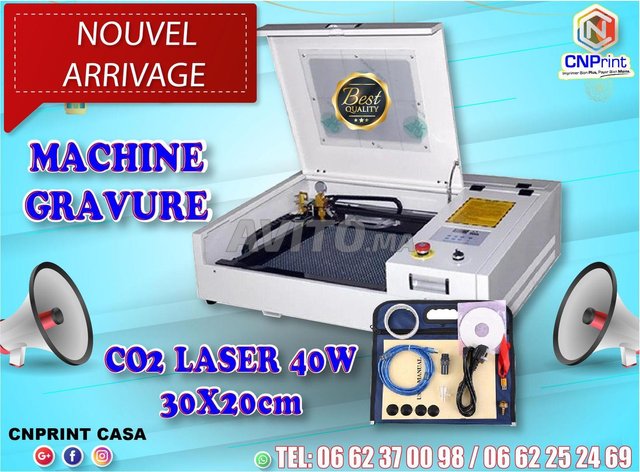 Machine de Gravure & Découpe Laser 30x20cm 40W