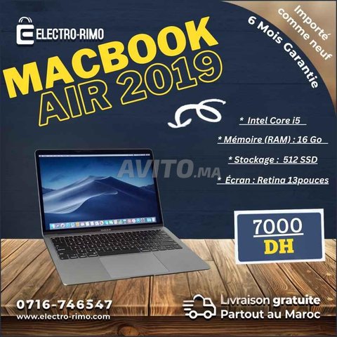 MacBook Air 13 Retina 2019 16 Go RAM 512 GO SSD