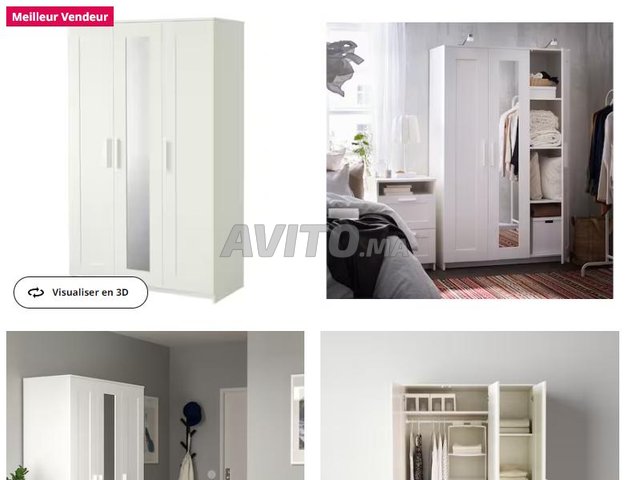 BRIMNES Armoire 3 portes, blanc, 117x190 cm - IKEA