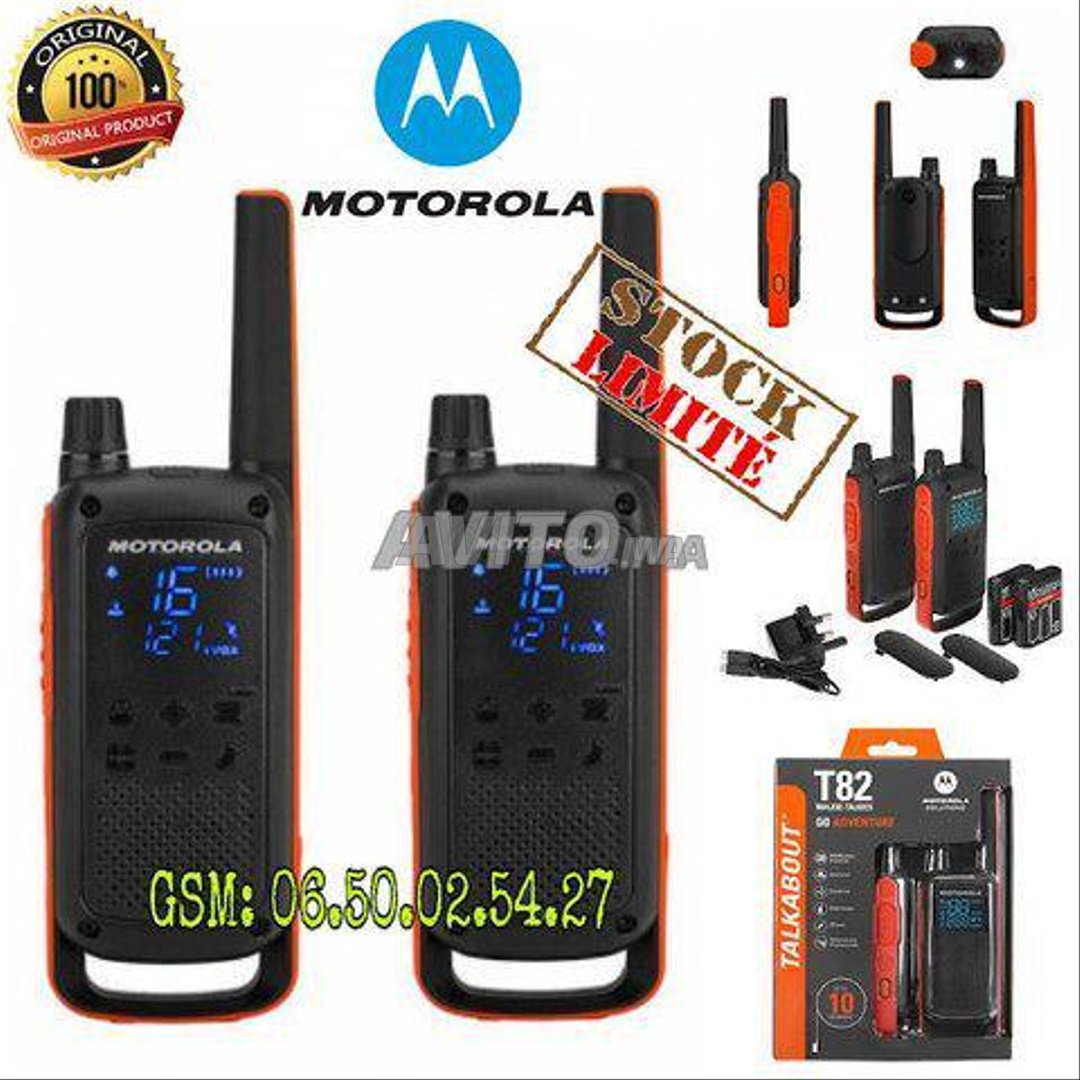 Talkie walkie motorola t82 pas cher à vendre au Maroc : (3 Annonces)