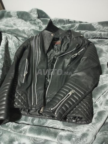 jacquet noir en vrai cuir adulte