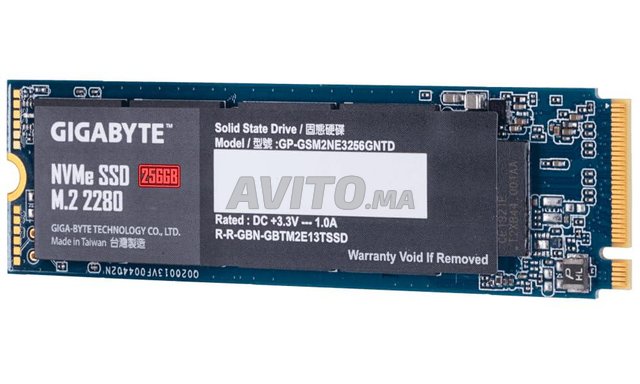  Gigabyte NVMe M.2 2280 NVMe 256 Go 
