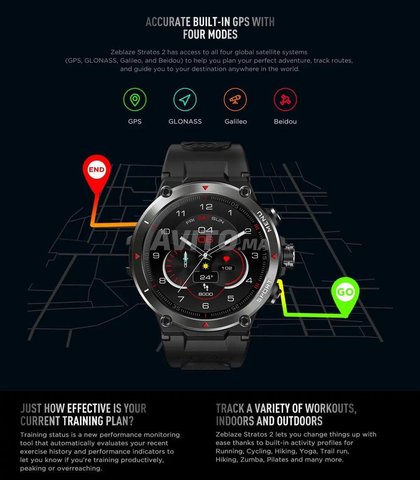 Smart Watch Zeblaze Stratos 2 -GPS-Ecran Amoled-