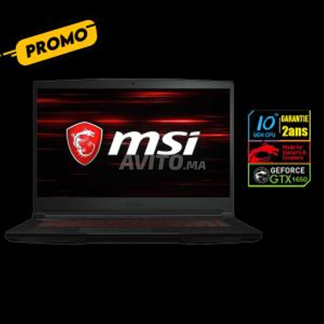 PC portable MSI GF63 Thin 10SC-400MA i7-10750H, GTX 1650 Max-Q Gaming Laptop