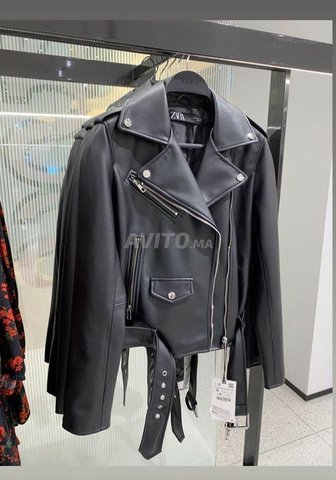 Veste Cuir Zara Noir 