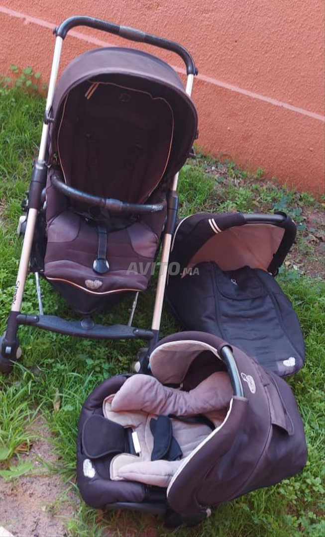 POUSSETTE RÉVERSIBLE+MAXICOSI 3 EN 1-MAMALOVE MAROC 