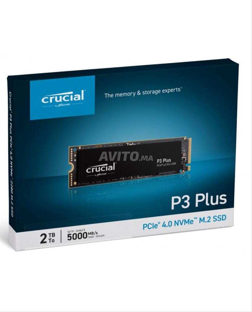 Disque SSD Interne Gaming Crucial P5 Plus 1 To - M.2 NVMe - Compatible PS5  – DealTech Maroc