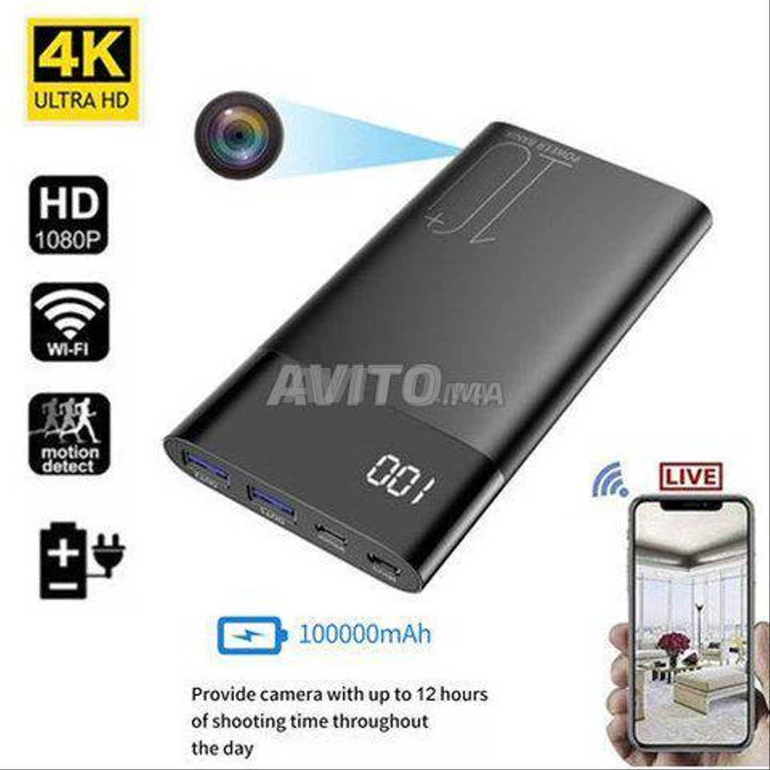 Power Bank Caméra Espion 1080P Batterie Externe 10400 mAh