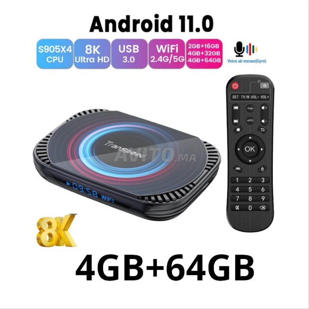 Box TV Android HK1 Max 4 Go RAM + Abonnement IPTV 12 Mois