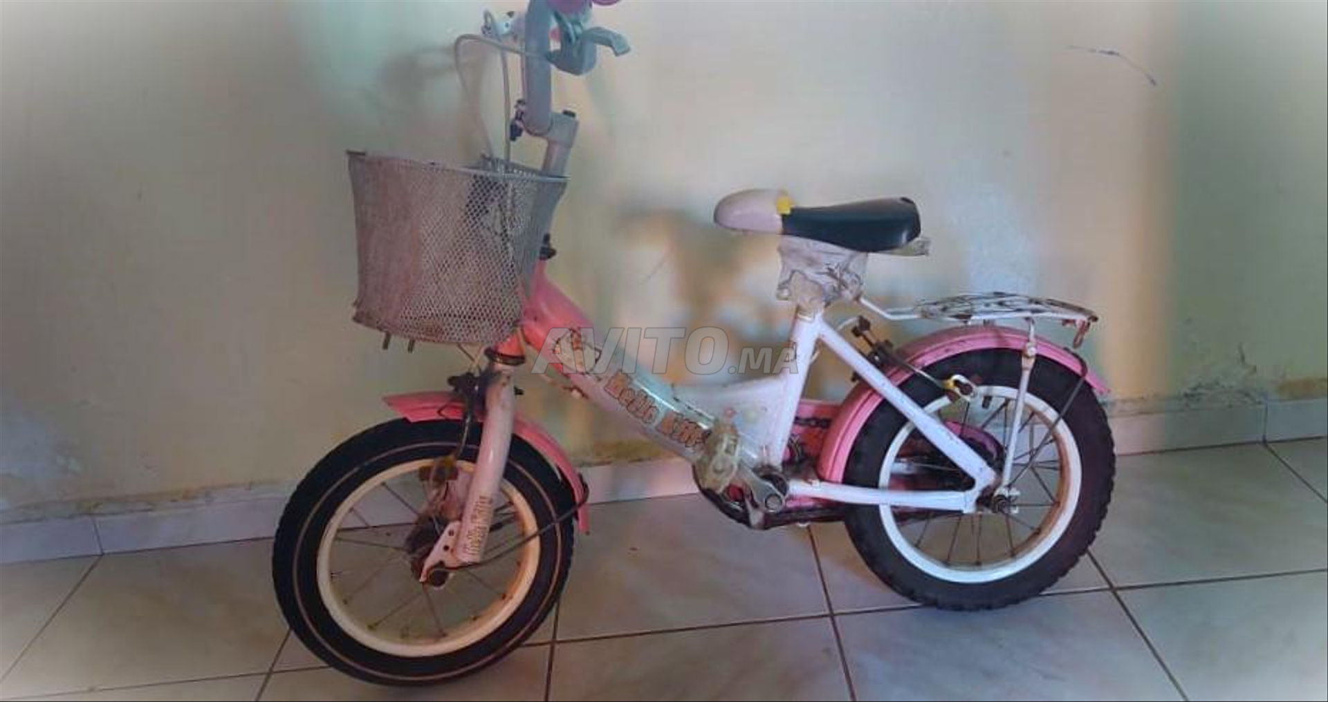 Velo 14 pouces Hello Kitty enfant fille 4/6 ans pas cher 