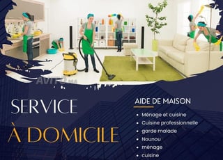 Femme de cuisine et ménage, nounou garde malade