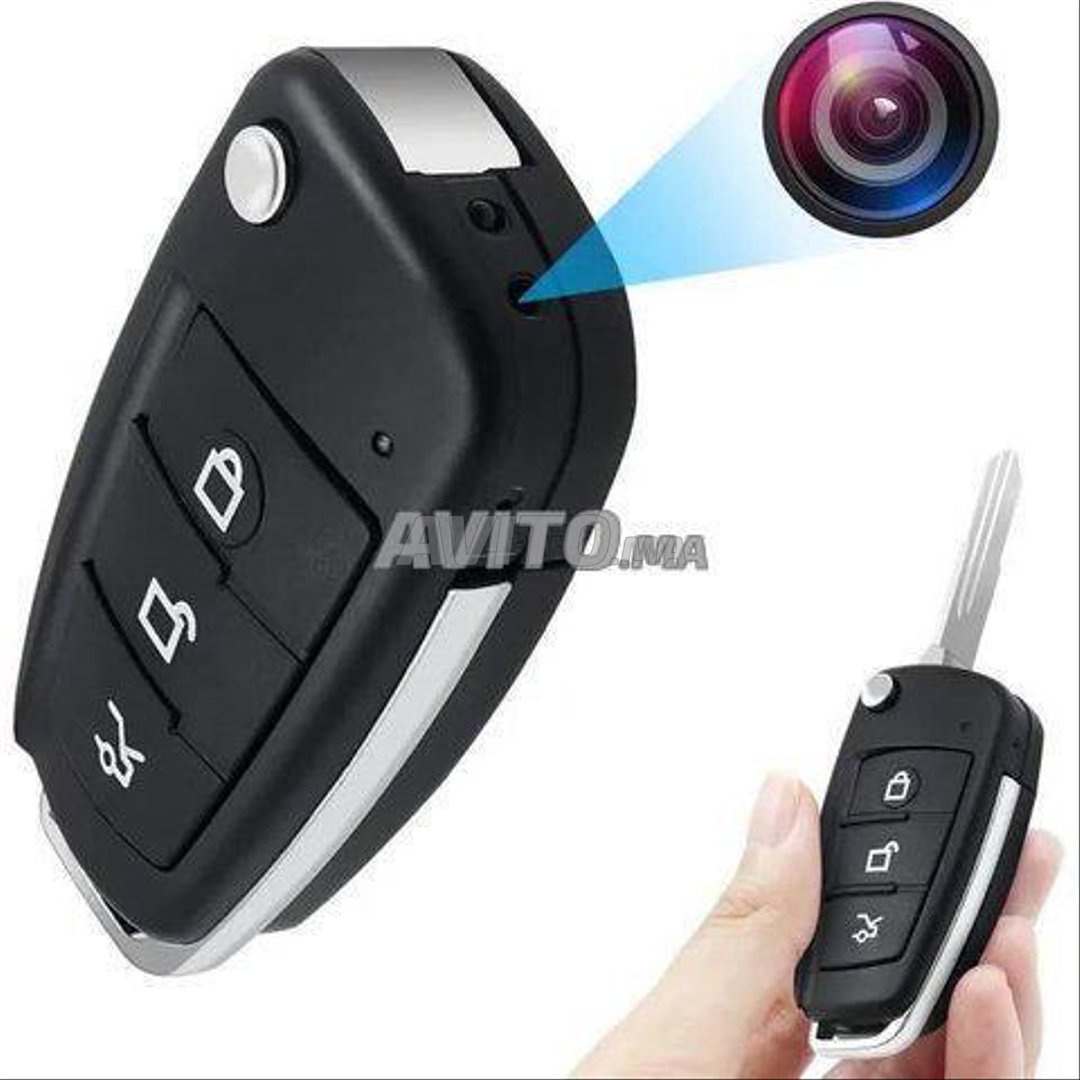Mini Caméra Espion Cachée Clé de Voiture, 1080P HD Cachée Portable Keychain  Caméra avec Enregistrement Audio, Vision Nocturne et Détection de