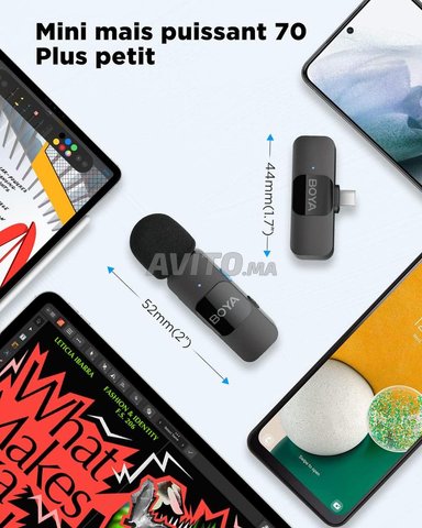 Boya BY-V20 Micro Cravate, Micro Cravate sans Fil USB-C pour