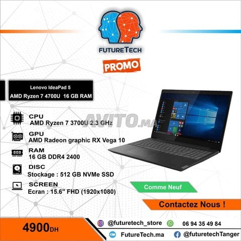 Lenovo Ideapad L340 Ryzen 7 3700U / 16 Ram 512 ssd