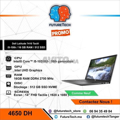 Dell Latitude 7410Tactil i5-10th 16GB RAM/256 NVME