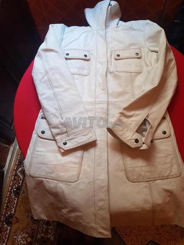 Manteau Redskins En Cuir De Chèvre Pour Femme - Taille 38, Bleu Marine Et Noir, Occasion En Très Bon état