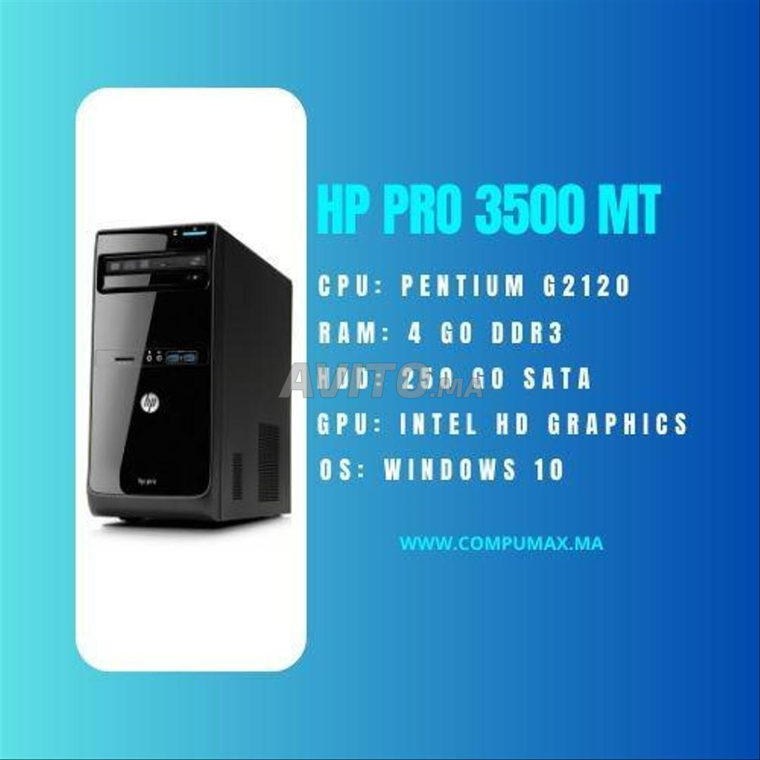 HP Pro 3500 MT Pentium G2120 (REMIS A NEUF) Ordinateurs de