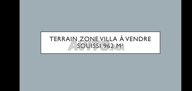 Terrain Zone Villa à vendre à Souissi 962 m²