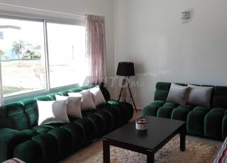 Salon en velours vert 