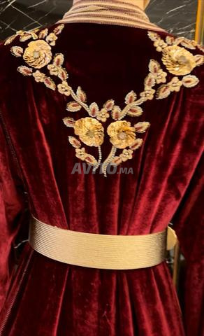 Caftan Bordeaux Caftan Velour 2020 Robe Caftan En Velours Bordeaux
