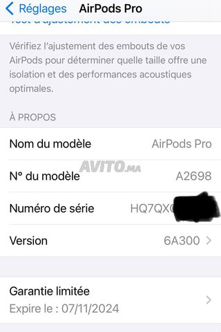 Apple AirPods Pro 2nd gen neuf garantie Apple 