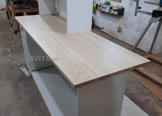 Comptoir d'accueil en bois bureau de réception kj