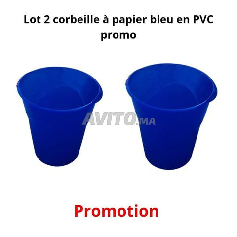 Lot 2 corbeille à papier bleu en PVC promo
