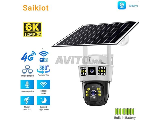 Caméra Solaire 4G avec carte SIM 3 écrans 