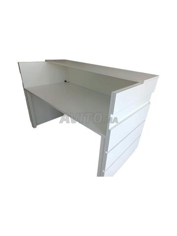 منضدة استقبال بيضاء 180x80 سم ارتفاع 110 سم