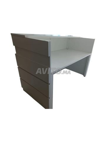 منضدة استقبال بيضاء 180x80 سم ارتفاع 110 سم