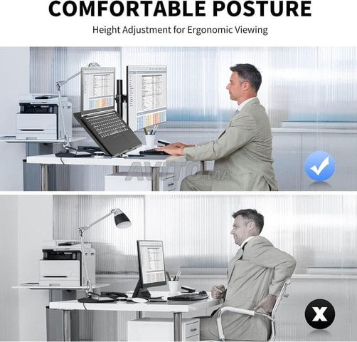 Support de Bureau 2 en 1 (Moniteur et LAPTOP)